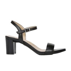 Naturalizer Bristol Black Block Heel Strap Sandal NEW 7 wide
